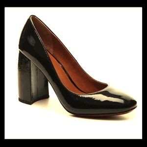 Linea Paolo Brooke patent leather block heel pumps